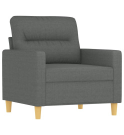 Fauteuil avec repose-pied Gris foncé 60 cm Tissu