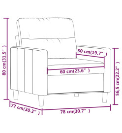 Fauteuil Gris clair 60 cm Tissu