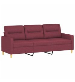 Ensemble de canapés 2 pcs avec coussins Rouge bordeaux Tissu