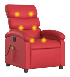 Fauteuil de massage inclinable rouge similicuir