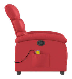 Fauteuil de massage inclinable rouge similicuir