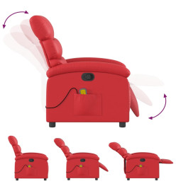 Fauteuil de massage inclinable rouge similicuir