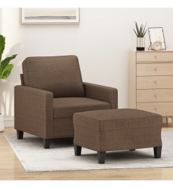 Fauteuil avec repose-pied Marron 60 cm Tissu