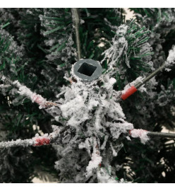 Sapin de Noël artificiel à charnières avec neige floquée 150 cm