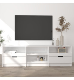 Meuble TV Blanc brillant 150x33,5x45 cm Bois d'ingénierie