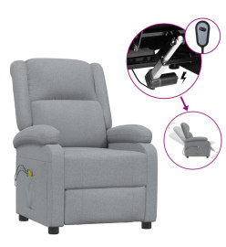 Fauteuil électrique de massage Gris clair Tissu