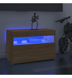 Meuble TV avec lumières LED chêne sonoma 60x35x40 cm