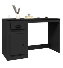 Bureau avec tiroir noir 115x50x75 cm bois d'ingénierie