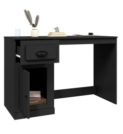 Bureau avec tiroir noir 115x50x75 cm bois d'ingénierie