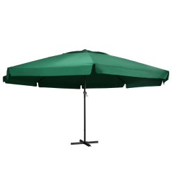 Parasol d'extérieur avec mât en aluminium 600 cm Vert