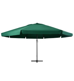 Parasol d'extérieur avec mât en aluminium 600 cm Vert