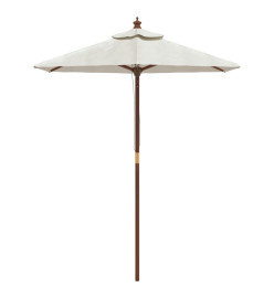 Parasol de jardin avec mât en bois sable 196x231 cm