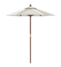 Parasol de jardin avec mât en bois sable 196x231 cm