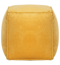 Pouf Velours de coton 40 x 40 x 40 cm Jaune