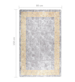 Tapis lavable antidérapant 80x150 cm Gris