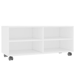 Meuble TV avec roulettes Blanc 90x35x35 cm Bois d'ingénierie