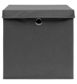 Boîtes de rangement avec couvercles 4 pcs 28x28x28 cm Gris