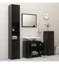 Armoire de salle de bain Noir 60x33x61 cm Aggloméré