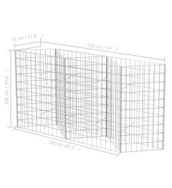 Panier de gabion Acier galvanisé 120x30x100 cm