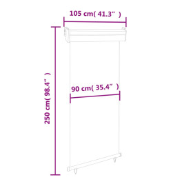 Auvent latéral de balcon 100x250 cm Rouge