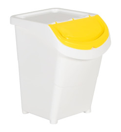 Poubelles empilables avec couvercles 3 pcs blanc PP 120 L