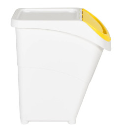 Poubelles empilables avec couvercles 3 pcs blanc PP 120 L