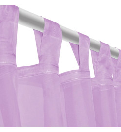 Rideau occultant 2 pcs Voile 140 x 225 cm Lilas