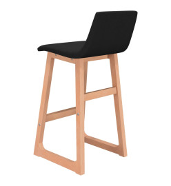 Tabourets de bar lot de 2 noir tissu