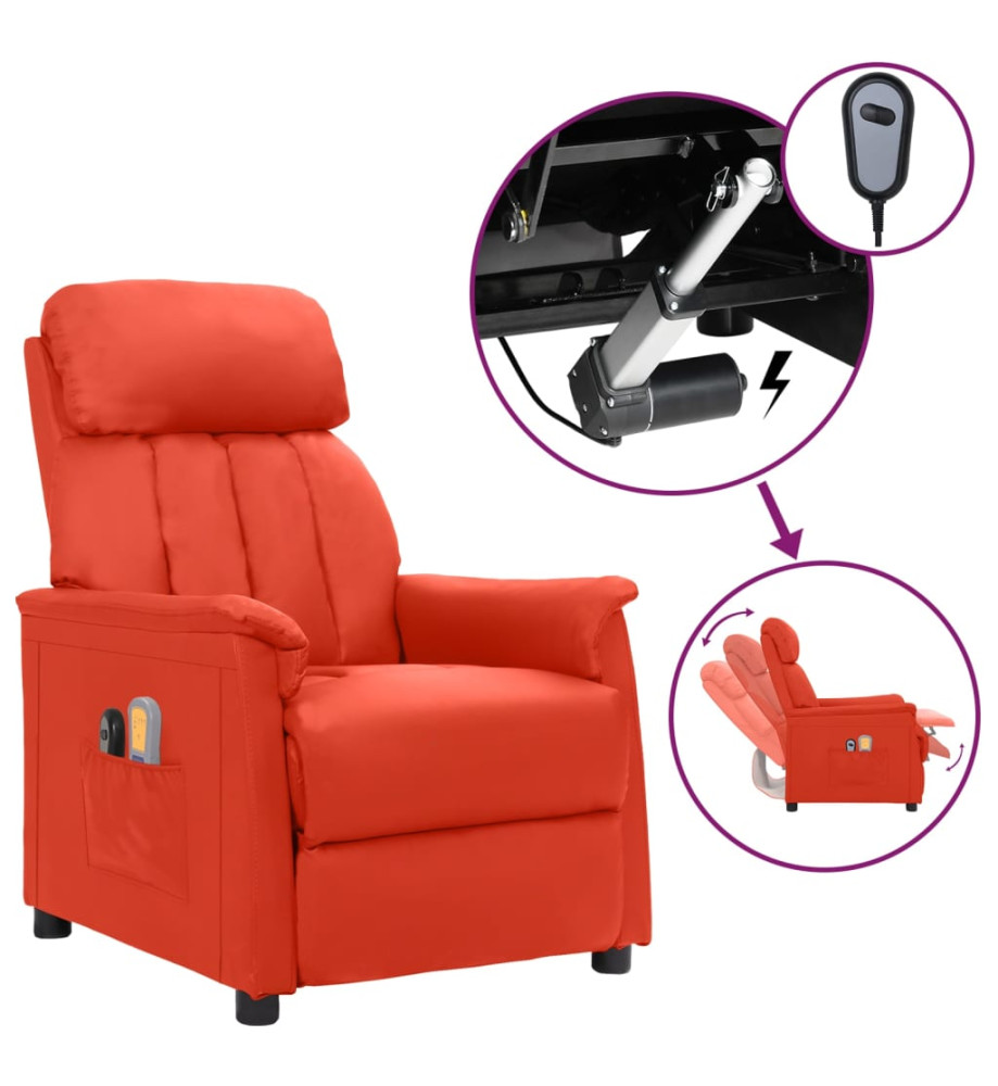 Fauteuil de massage électrique Rouge Similicuir