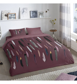 Good Morning Housse de couette FEATHERS 155x220 cm Bordeaux