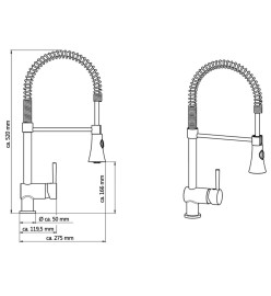 SCHÜTTE Mitigeur d'évier avec ressort en spirale CORNWALL aspect inox