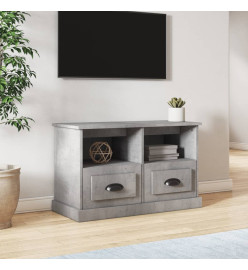 Meuble TV gris béton 80x35x50 cm bois d'ingénierie