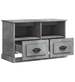 Meuble TV gris béton 80x35x50 cm bois d'ingénierie