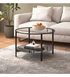 Table à thé Noir et transparent 70 cm Verre trempé