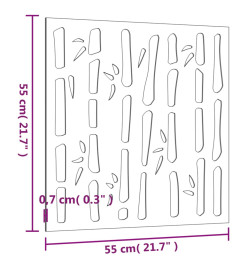 Décoration murale jardin 55x55 cm acier corten design bambou