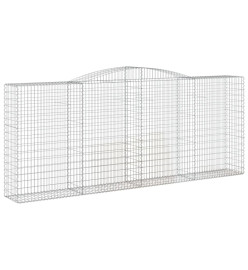 Paniers à gabions arqués 2 pcs 400x50x160/180 cm fer galvanisé