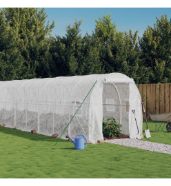 Serre avec cadre en acier blanc 16 m² 8x2x2 m