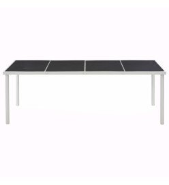 Table de jardin Noir 220x90x74,5 cm Acier