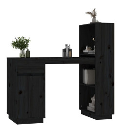 Bureau Noir 110x53x117 cm Bois massif de pin