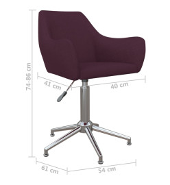 Chaises à manger pivotantes lot de 2 violet tissu