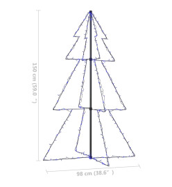 Arbre de Noël cône 200 LED d'intérieur/d'extérieur 98x150 cm