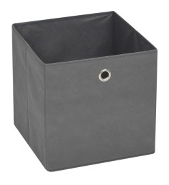 Boîte de rangement 10 pcs Tissu non-tissé 32x32x32 cm Gris