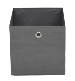 Boîte de rangement 10 pcs Tissu non-tissé 32x32x32 cm Gris