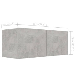 Meubles TV 4 pcs Gris béton 80x30x30 cm Aggloméré