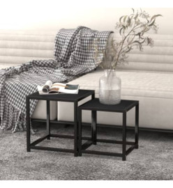 Tables à thé 2 pcs MDF Noir