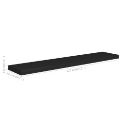 Étagères murales flottantes 4 pcs noir 120x23,5x3,8 cm MDF