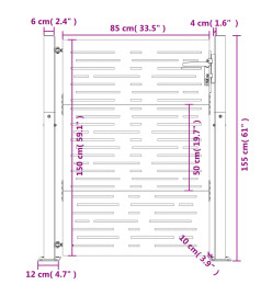 Portail de jardin 105x155 cm acier corten conception de carré