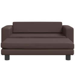 Canapé avec repose-pied pour enfants marron 100x50x30 cm