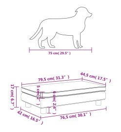 Lit pour chien avec extension marron 100x50x30 cm similicuir