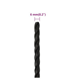 Corde de travail Noir 6 mm 250 m polypropylène